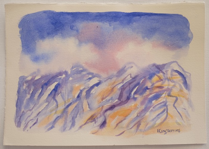 Mountain view, handmade paper, 21X30cm